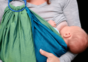 Breastfeeding in a baby carrier
