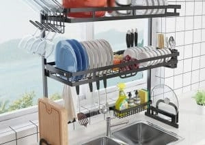 over the sink dish rack