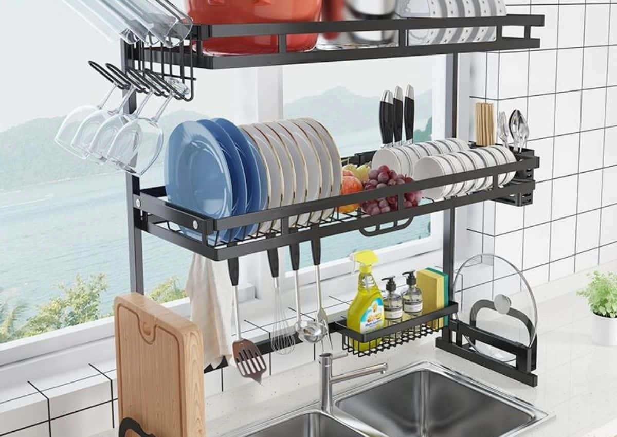over the kitchen sink racks