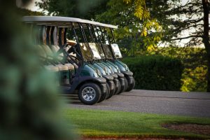 golf carts lined up