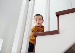 toddler on the stairs